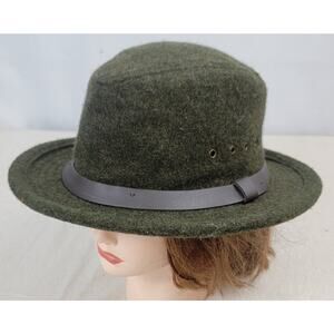 Filson Wool Packer Hat Medium Green Felt Outdoor Field Hat Seattle USA